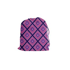 Ethnic Seamless Pattern Tribal Line Print African Mexican Indian Style Drawstring Pouch (small) by Vaneshart