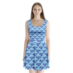 Blue Dragonfly  Split Back Mini Dress  by VeataAtticus