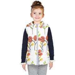Tree Autumn Forest Landscape Kids  Hooded Puffer Vest by Mariart