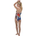 Geometric Abstract Pattern Colorful Flat Circles Decoration Go with the Flow One Piece Swimsuit View2