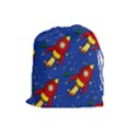 Space Rocket Pattern Drawstring Pouch (Large) View1