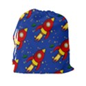 Space Rocket Pattern Drawstring Pouch (XXL) View2