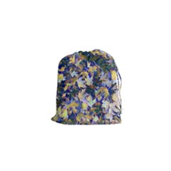 October Leaves In Blue Drawstring Pouch (xs) by bloomingvinedesign