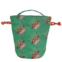 Toy Robot Drawstring Bucket Bag by Vaneshart