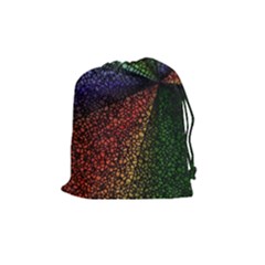 Abstract Colorful Pieces Mosaics Drawstring Pouch (medium) by Vaneshart