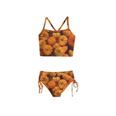 Mini Pumpkins Girls  Tankini Swimsuit by bloomingvinedesign