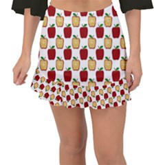Apple Polkadots Fishtail Mini Chiffon Skirt by bloomingvinedesign