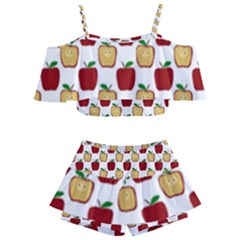 Apple Polkadots Kids  Off Shoulder Skirt Bikini by bloomingvinedesign