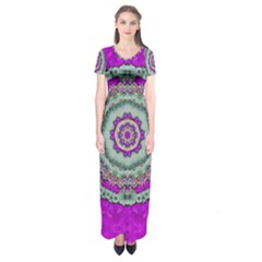 Festive Freedom Star On The Sky For Our Earth Short Sleeve Maxi Dress by pepitasart