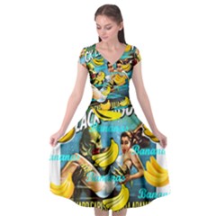 Creature From The Black Lagoon Bananas Cap Sleeve Wrap Front Dress by cypryanus