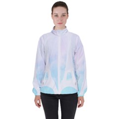 Pastel Eiffel s Tower, Paris Women s High Neck Windbreaker by Lullaby