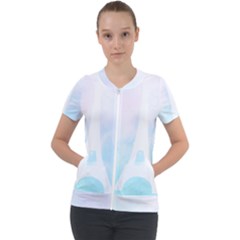 Pastel Eiffel s Tower, Paris Short Sleeve Zip Up Jacket by Lullaby