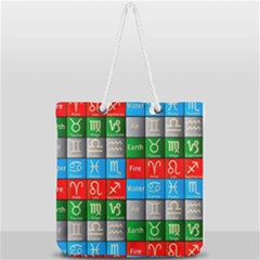 Astrology Signs Full Print Rope Handle Tote (large) by ArtworkByPatrick
