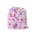 Background Square Pattern Colorful Drawstring Pouch (Large) View2