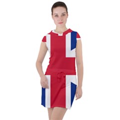 Uk Flag Drawstring Hooded Dress by FlagGallery