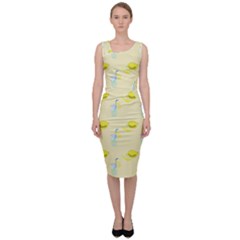 Lemonade Polkadots Sleeveless Pencil Dress by bloomingvinedesign