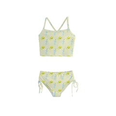 Lemonade Polkadots Girls  Tankini Swimsuit by bloomingvinedesign