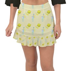 Lemonade Polkadots Fishtail Mini Chiffon Skirt by bloomingvinedesign