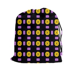 Pattern Black Background Seamless Drawstring Pouch (xxl) by Simbadda