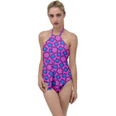 Pattern Pink Stars Texture Seamless Go With The Flow One Piece Swimsuit by Simbadda