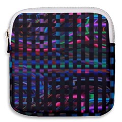 Stripes Background Black Colorful Mini Square Pouch by Simbadda