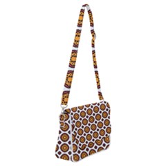 Pattern Fall Color White Background Shoulder Bag With Back Zipper by Simbadda