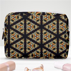 Pattern Stained Glass Triangles Make Up Pouch (medium) by Simbadda