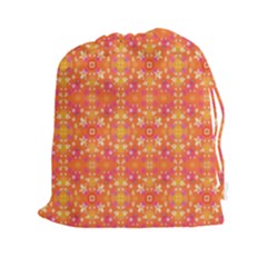  Pattern Abstract Orange Drawstring Pouch (xxl) by Simbadda