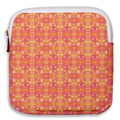  Pattern Abstract Orange Mini Square Pouch by Simbadda