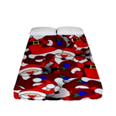 Nicholas Santa Christmas Pattern Fitted Sheet (full/ Double Size) by Simbadda