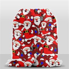 Nicholas Santa Christmas Pattern Drawstring Bag (small) by Simbadda