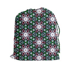 Stained Glass Pattern Church Window Drawstring Pouch (xxl) by Simbadda