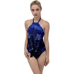 Night City Dark Go With The Flow One Piece Swimsuit by Vaneshart