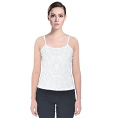 Circle Vector Background Abstract Velvet Spaghetti Strap Top by Bajindul