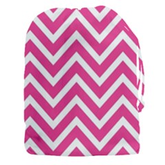 Chevrons Zigzag Pattern Design Pink White Drawstring Pouch (xxxl) by Wegoenart