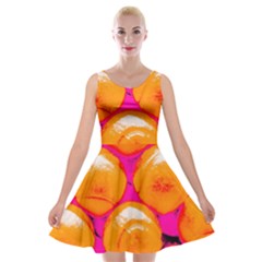 Pop Art Tennis Balls Velvet Skater Dress by essentialimage