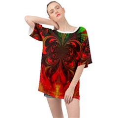 Digital Arts Fractals Futuristic Oversized Chiffon Top by Wegoenart