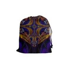 Abstract Art Artwork Fractal Drawstring Pouch (medium) by Wegoenart