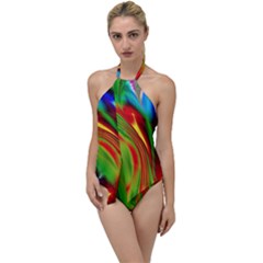 Artwork Digital Art Fractal Colors Go With The Flow One Piece Swimsuit by Wegoenart