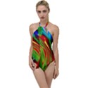 Artwork Digital Art Fractal Colors Go with the Flow One Piece Swimsuit View1