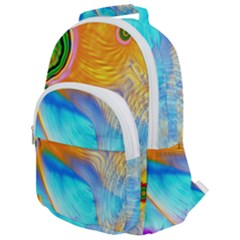 Artwork Digital Art Fractal Colors Rounded Multi Pocket Backpack by Wegoenart
