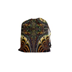 Abstract Art Artwork Fractal Drawstring Pouch (small) by Wegoenart