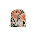 Marble Texture White Pattern Drawstring Pouch (Small) View1