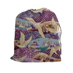 Textile Fabric Cloth Pattern Drawstring Pouch (xxl) by Wegoenart