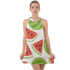 Watermelon Juice Auglis Clip Art Watermelon Halter Tie Back Chiffon Dress by Vaneshart