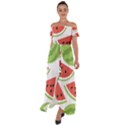Watermelon Juice Auglis Clip Art Watermelon Off Shoulder Open Front Chiffon Dress View1