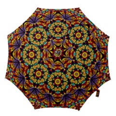 Geometric Pattern Kaleidoscope Art Mirror Image Mosaic Hook Handle Umbrellas (large) by Vaneshart