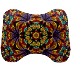 Geometric Pattern Kaleidoscope Art Mirror Image Mosaic Head Support Cushion by Vaneshart