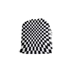 Illusion Checkerboard Black And White Pattern Drawstring Pouch (small) by Vaneshart