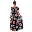 Seamless Sweets Background Off Shoulder Open Front Chiffon Dress View2